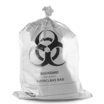 TM Media Biohazard Disposable Autoclavable Bags (Size : (H) 11” X (B) 7” ) Clear, transparent autoclavable disposable bag, maximum weight holding capacity: 0.8 kg