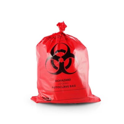 TM Media Biohazard Red Color Disposable Autoclavable Bags (Size : (H) 20” X (B) 14” ) Clear, red autoclavable disposable bag, maximum weight holding capacity: 2.5 kg